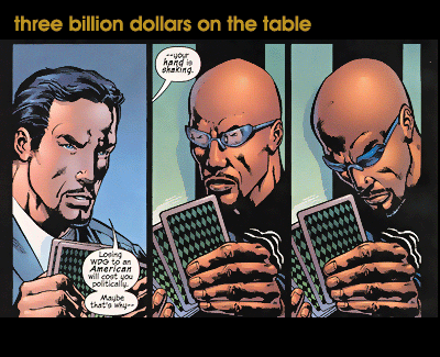 Tony and T'Challa in the casino duel from "Enemy of The State II"